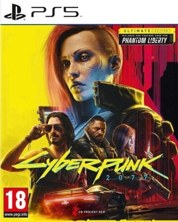 PS5 žaidimas "Cyberpunk 2077 Ultimate Edition" plakatas.