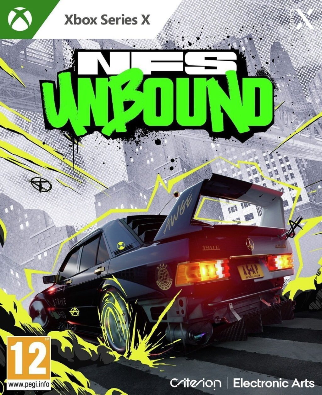 NFS Unbound žaidimo viršelis Xbox Series X