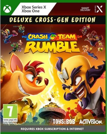 Crash Team Rumble žaidimo dėžutė Xbox konsolėms.