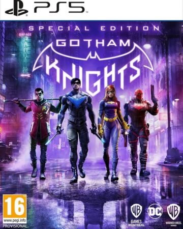 Gotham Knights žaidimo viršelis PS5 konsolei.