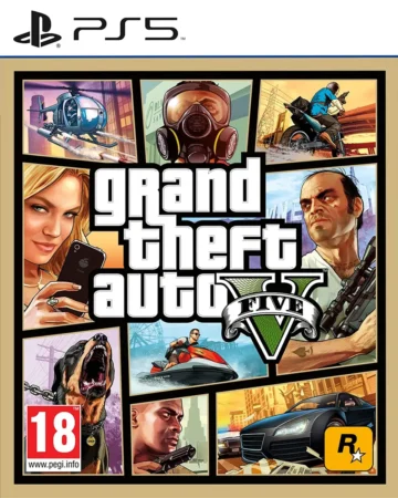 Žaidimo "Grand Theft Auto V" viršelis PS5 platformai.