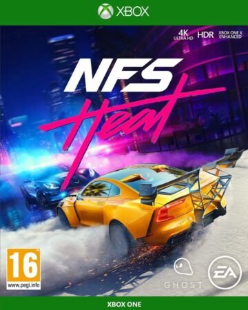 Xbox žaidimas NFS Heat automobilių lenktynės.